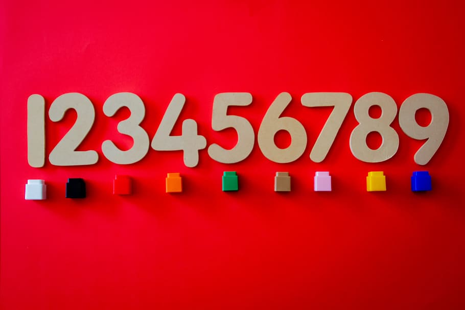Brown Numbers Cutout Decors, close-up, colorful, count, design HD wallpaper