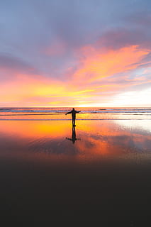 canada, tofino, sky, sunset, water, orange color, beauty in nature HD wallpaper