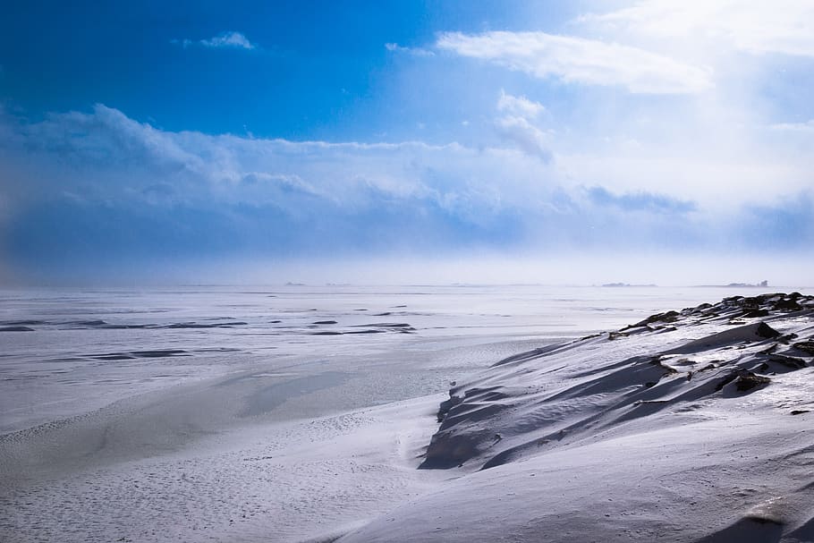 white sand, nature, outdoors, landscape, scenery, snow, water HD wallpaper