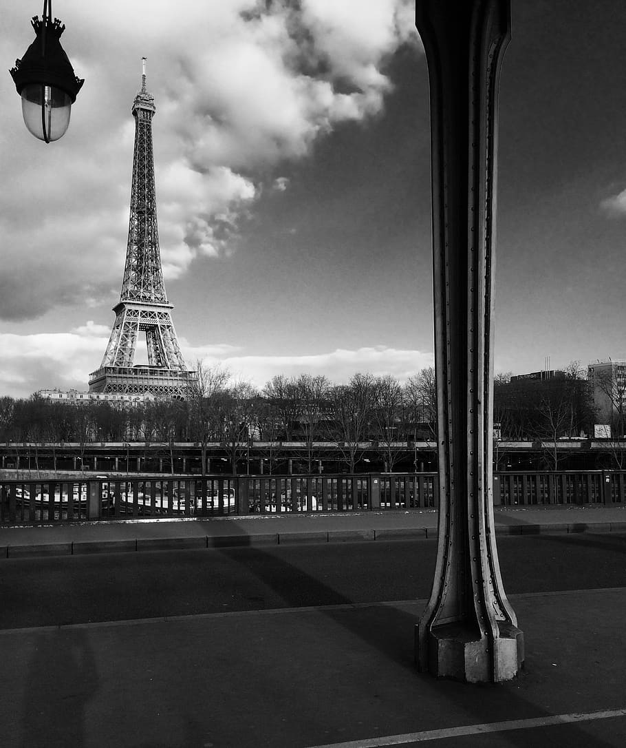 france, paris, pont de bir-hakeim, sky, architecture, tower, HD wallpaper