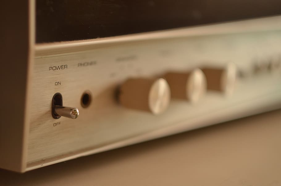 gray audio component, indoors, close-up, technology, control HD wallpaper