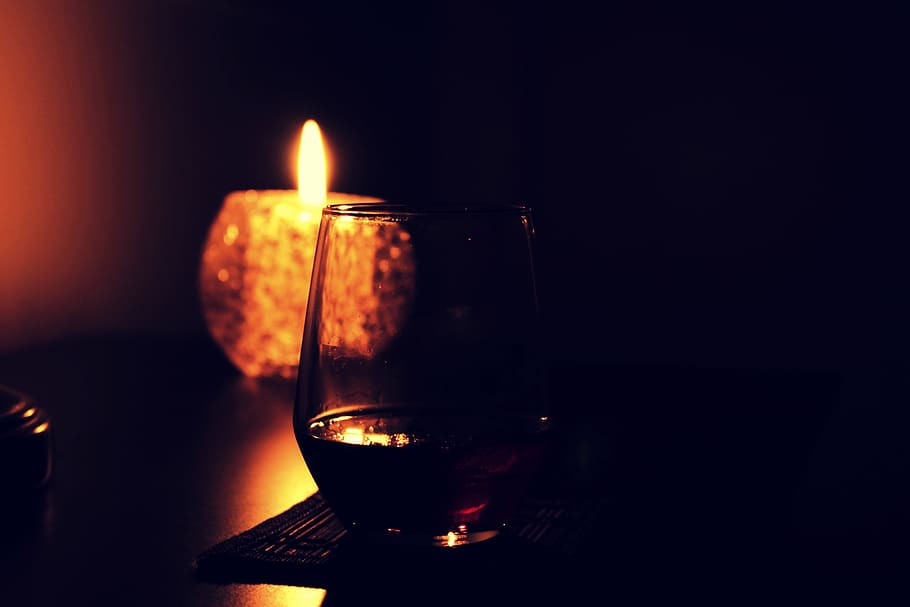 candle, wine, burning, drink, fire, flame, refreshment, food and drink HD wallpaper