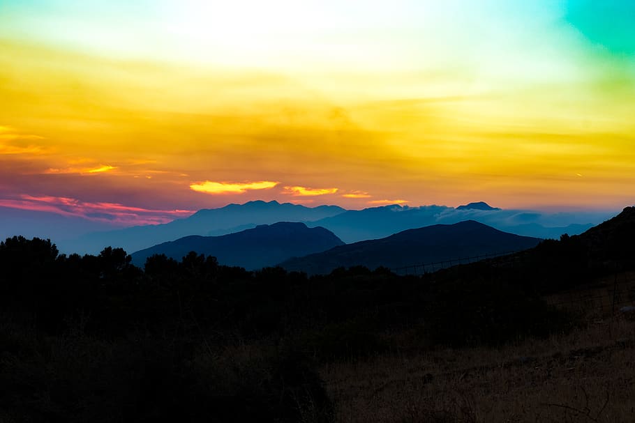 greece, crete, sky, sunset, mountain, beauty in nature, scenics - nature HD wallpaper