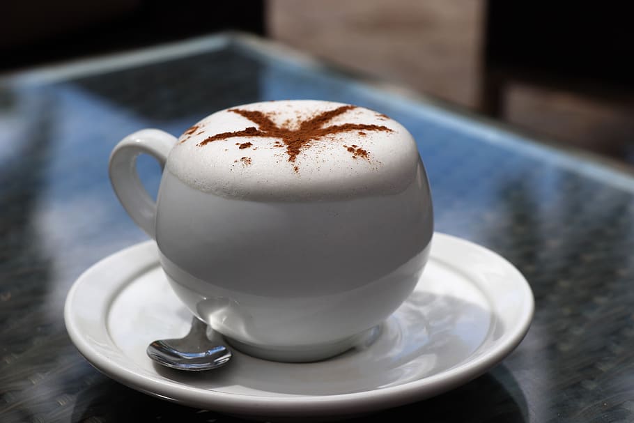 coffee, café, drink, cup, caffeine, breakfast, latté, cream HD wallpaper
