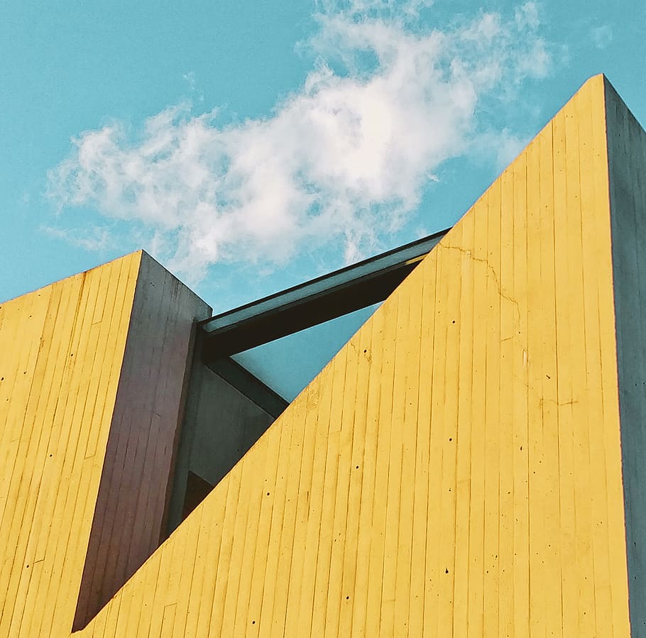 architectural design, architecture, blue sky, building, clouds HD wallpaper