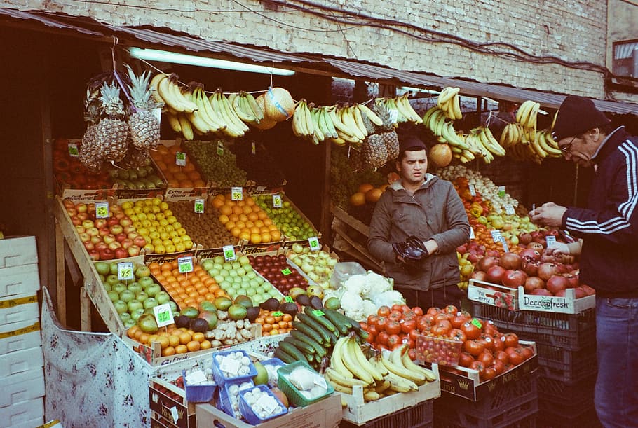 Man Standing on Store, assorted, bargain, commerce, displayed HD wallpaper