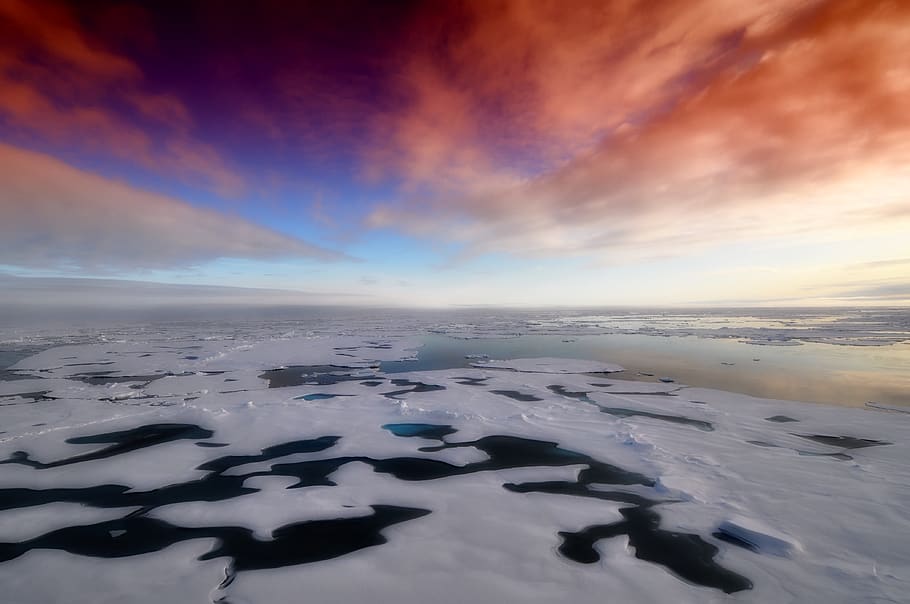 Water Freezes on Daytime, clouds, ice, nature, ocean, sea, sky HD wallpaper