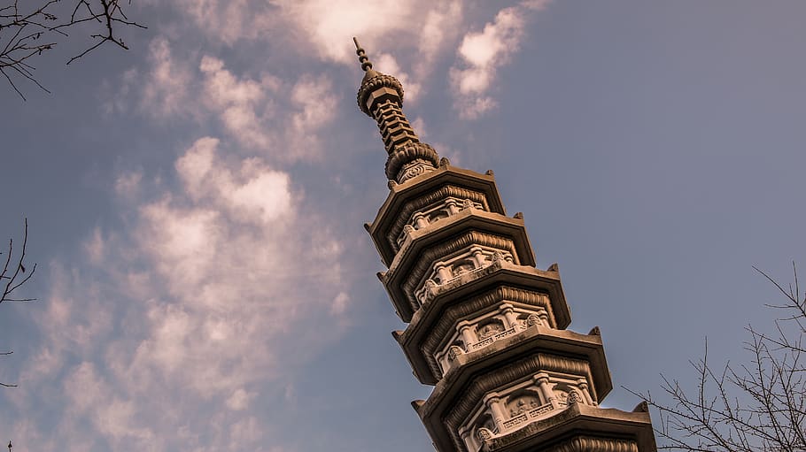 taiwan, sky, low angle view, cloud - sky, architecture, sculpture HD wallpaper