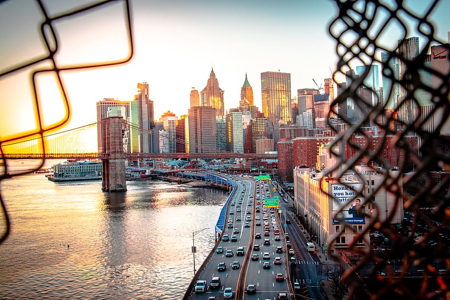 high-rise building, road, urban, town, city, automobile, car HD wallpaper