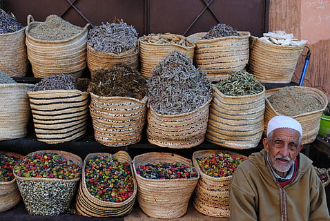 marrakech, morocco, souk market, epices, marruecos, spices HD wallpaper