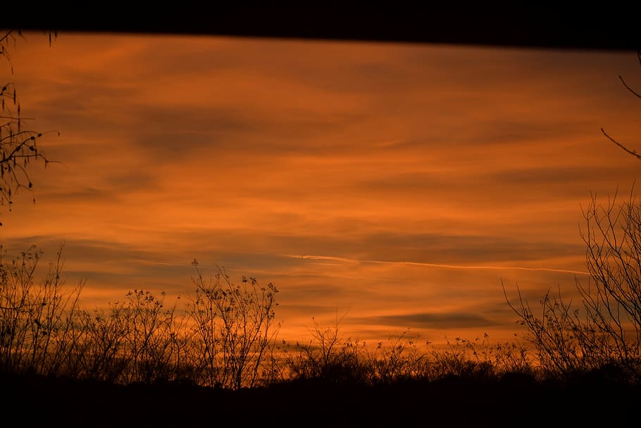 nature, outdoors, dawn, sunset, red sky, dusk, sunlight, sunrise HD wallpaper