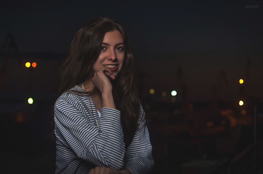 russia, vyborg, night, young adult, one person, young women HD wallpaper