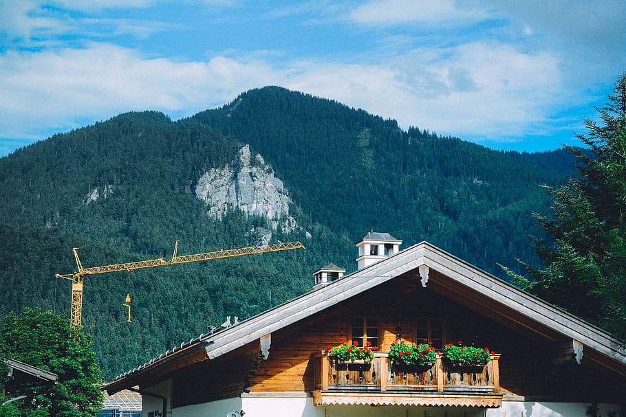 germany, kreuth, mountain, house, campign, forest, architecture HD wallpaper