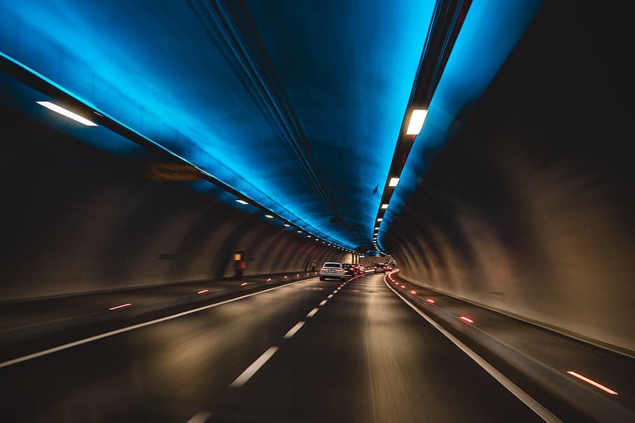 Timelapse Photography of Cars in Tunnel, blur, commuting, downtown