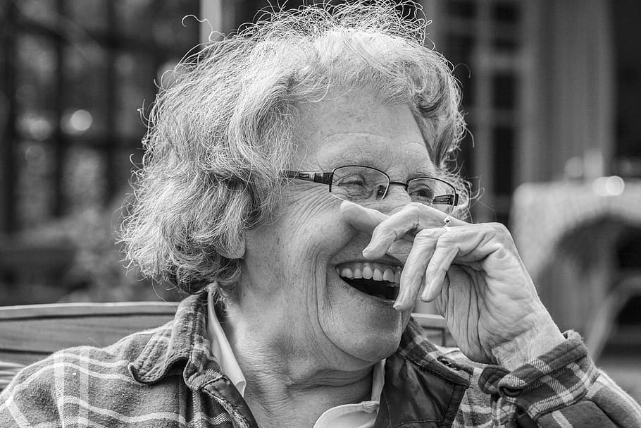 woman, luck, laugh, old, happy, people, female, portrait, person