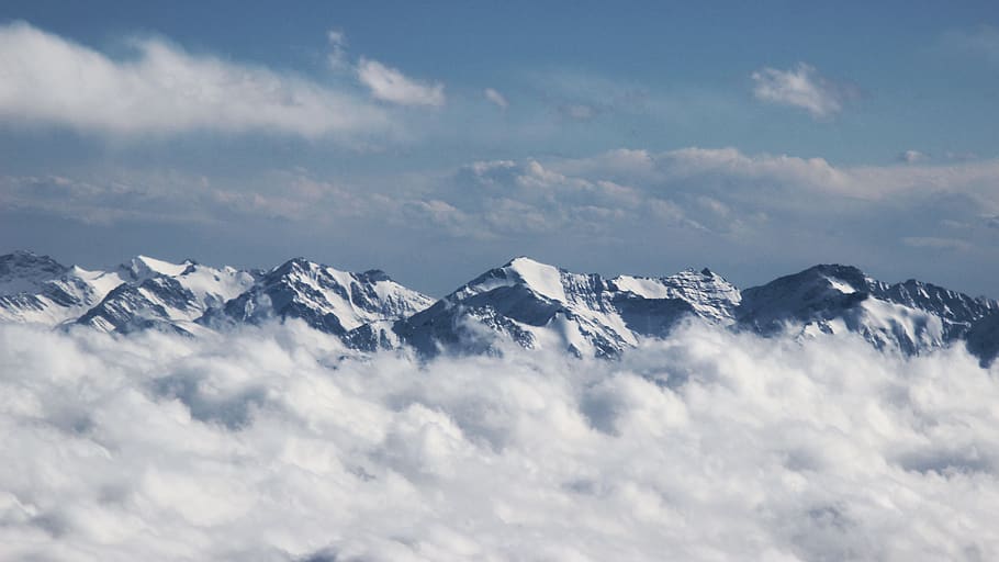 white mountain, sky, cloud - sky, snow, cold temperature, environment HD wallpaper