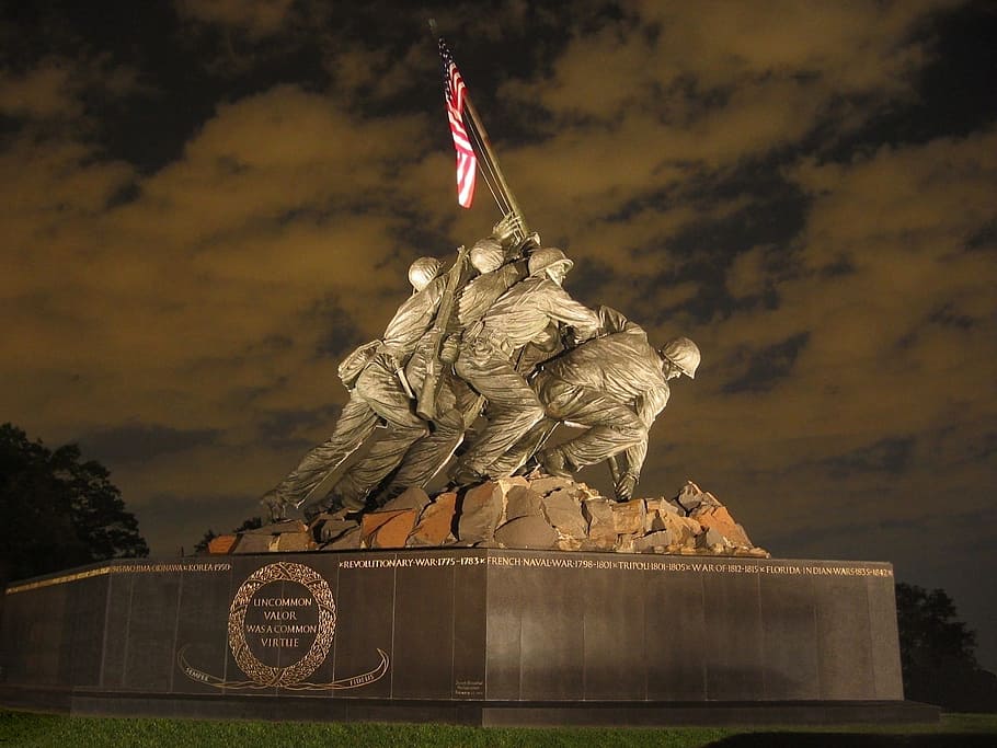 memorial, us, marines, war, sculpture, fig, figure, statue HD wallpaper