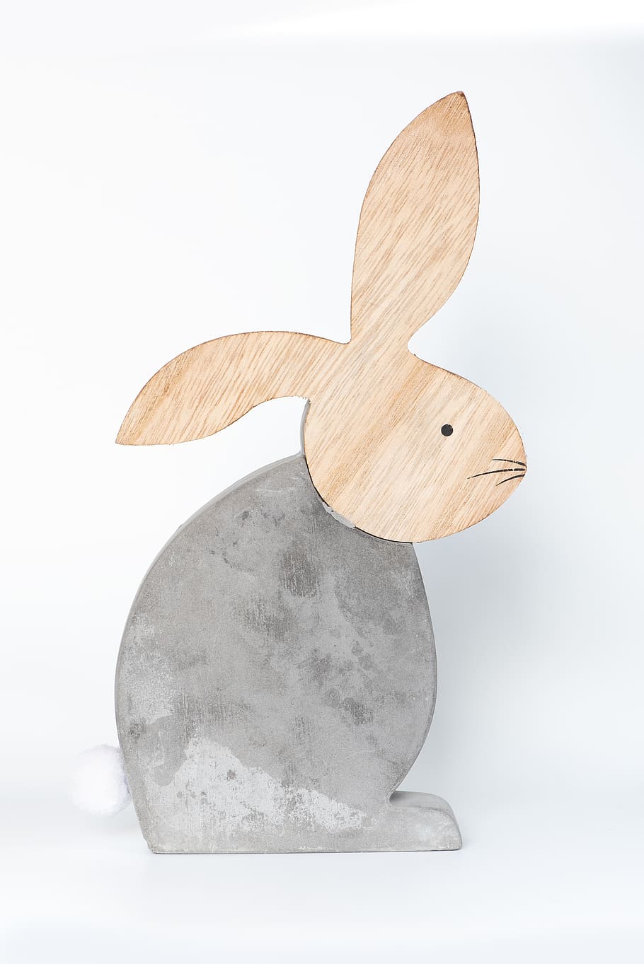 hare, deco, concrete, wood, decorative rabbit, easter, easter bunny HD wallpaper