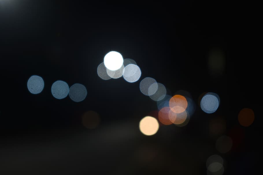 blur, bokeh, lights, night, dark, lamp, city, defocused, circle HD wallpaper