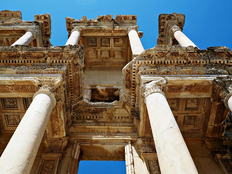 turkey, ephesus archaeological museum, history, library, architecture, HD wallpaper