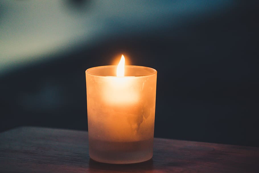 tea light on brown surface, candle, flame, indonesia, ku de ta HD wallpaper