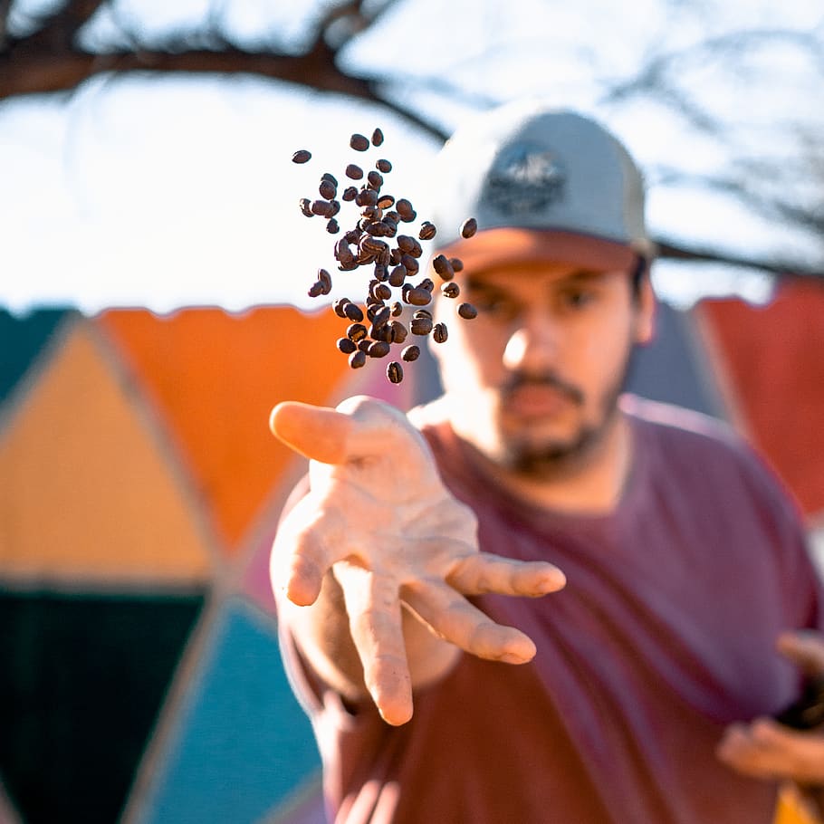 man throwing beads, person, human, plant, finger, apparel, clothing HD wallpaper
