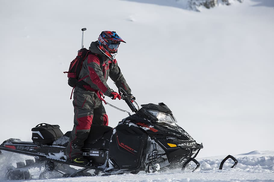 Person Riding on Snowmobile, action, adventure, cold, daylight HD wallpaper