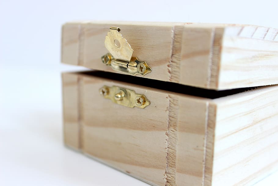 Brown Wooden Storage Box on White Box, antique, chest, close-up