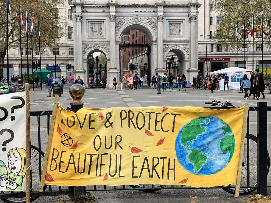 Love & Protect our Beautiful earth banner, text, human, person