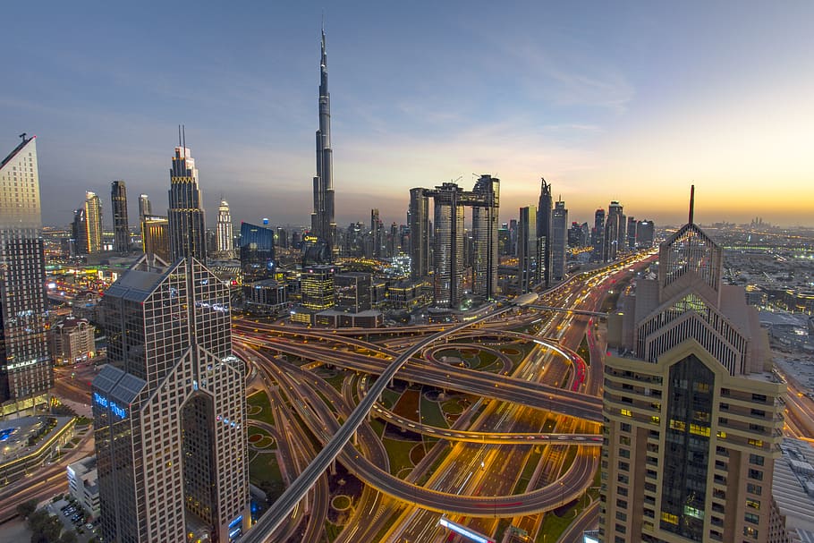 Time Lapse Photography of Moving Vehicle on Burj Khalifa, Dubai, HD wallpaper