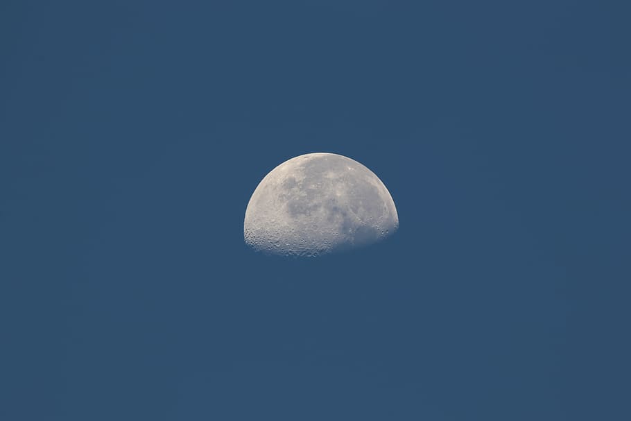 half moon view, space, astronomy, night, sky, beauty in nature HD wallpaper
