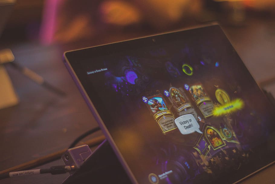 turned-on black Android tablet computer, koelnmesse, germany HD wallpaper