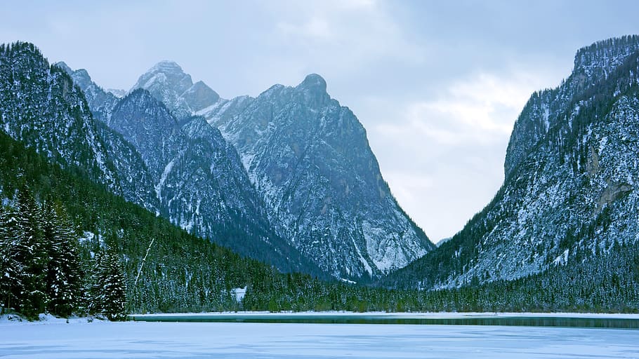 mountain, nature, outdoors, mountain range, peak, ice, slope HD wallpaper