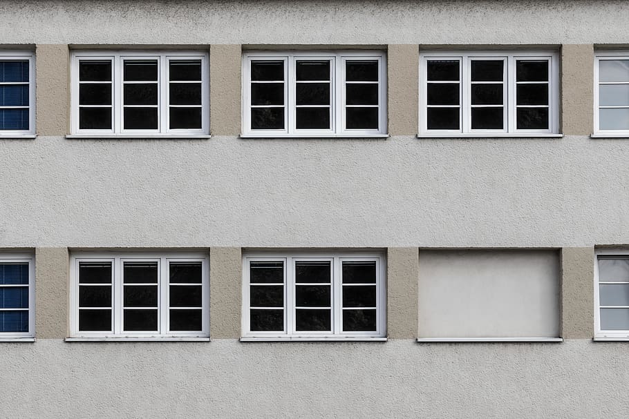 white concrete building, window, building exterior, architecture HD wallpaper