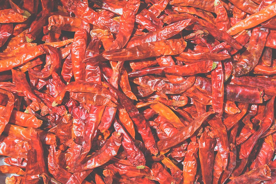 dried chilies, food and drink, full frame, backgrounds, red, pepper HD wallpaper