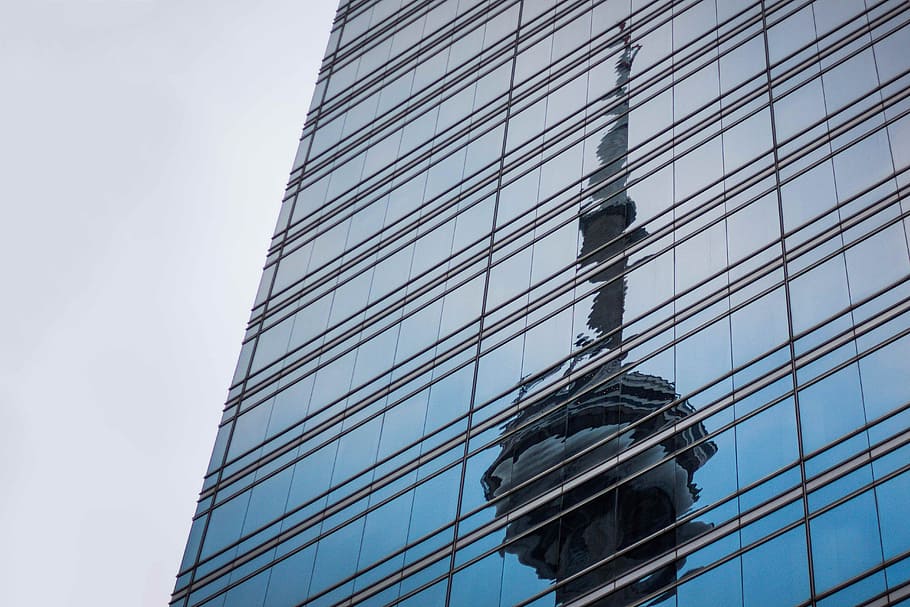 architecture, building, infrastructure, blue, skyscraper, reflection HD wallpaper