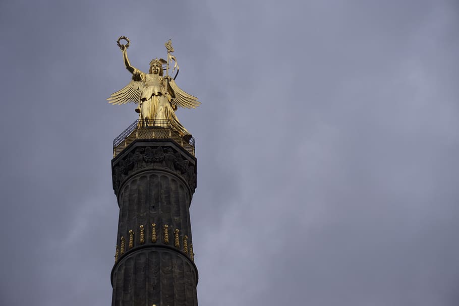 germany, berlin, architecture, gold colored, sculpture, travel destinations HD wallpaper