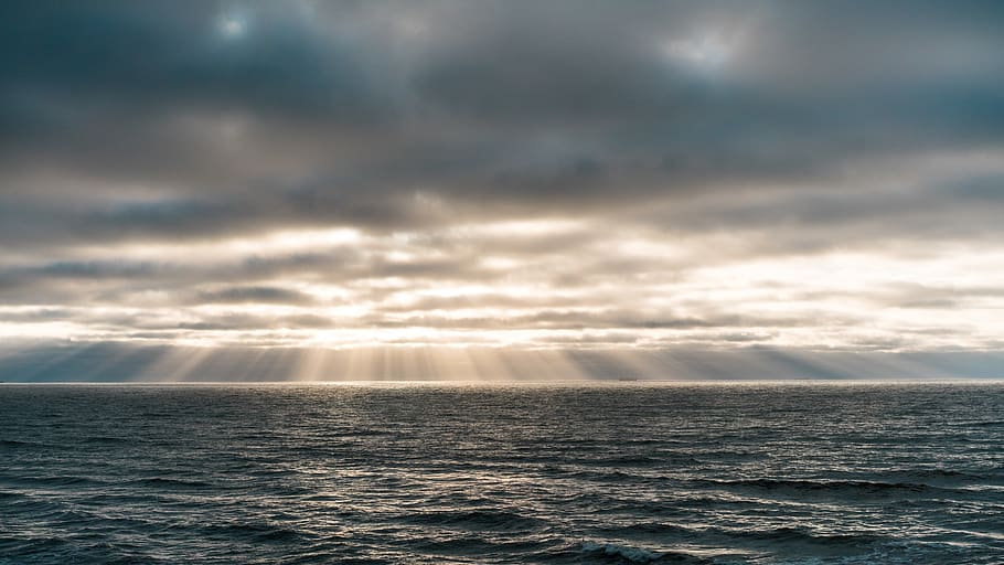 sea, baltic, sun, clouds, water, waves, sky, light, cloud - sky HD wallpaper