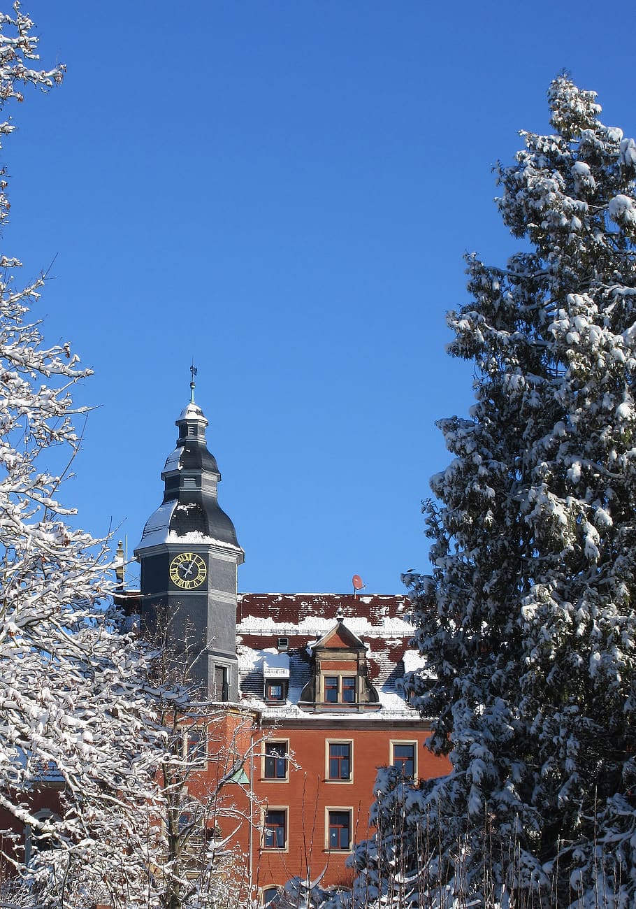 winter, snow, cold, house, built structure, architecture, tree HD wallpaper