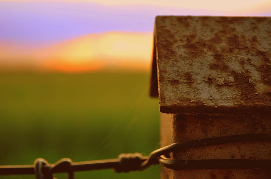 rust, sunset, old, sky, landscape, metal, light, close-up, no people HD wallpaper