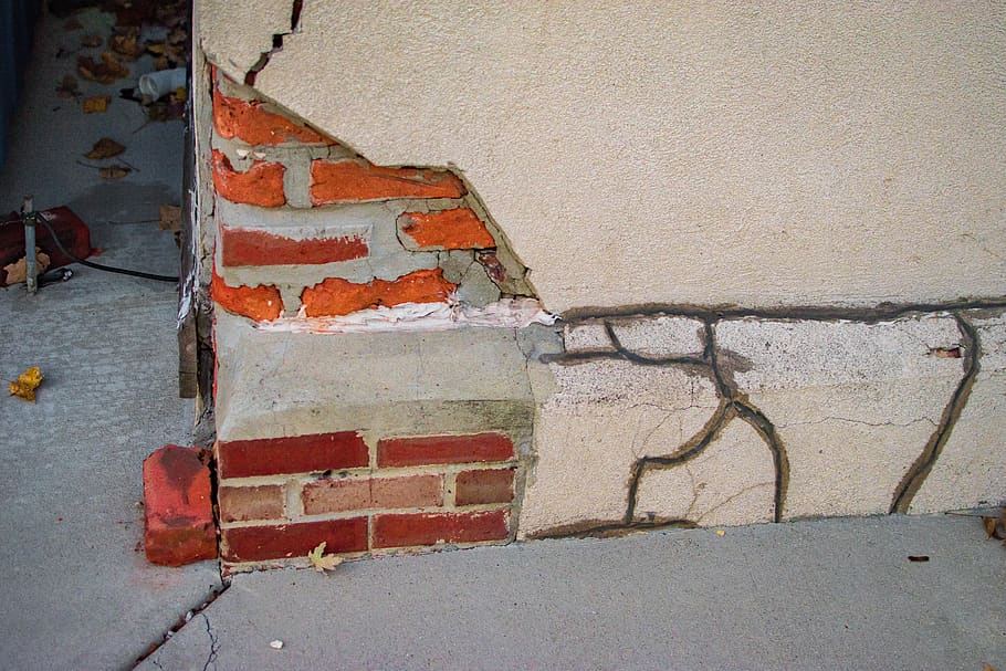 Hd Wallpaper Broken Brick Ed Concrete Wall Corner Foundation Flare - How To Fix Concrete Wall Corner