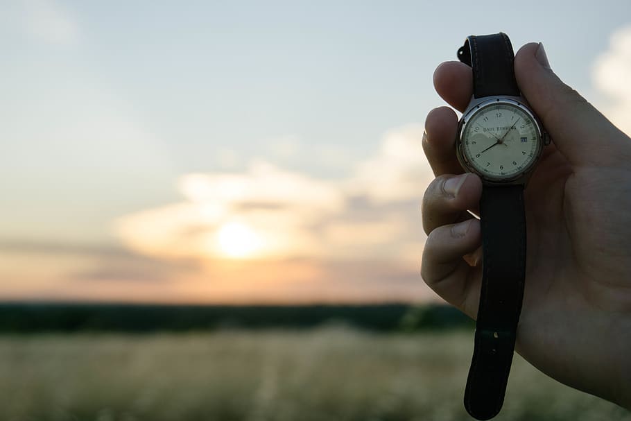 watch, time, hands, human hand, one person, sky, human body part HD wallpaper