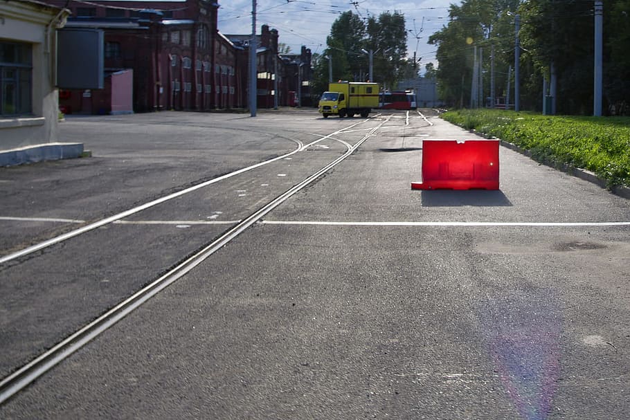 rails, red, object, street, saint, petersburg, spb, transportation HD wallpaper