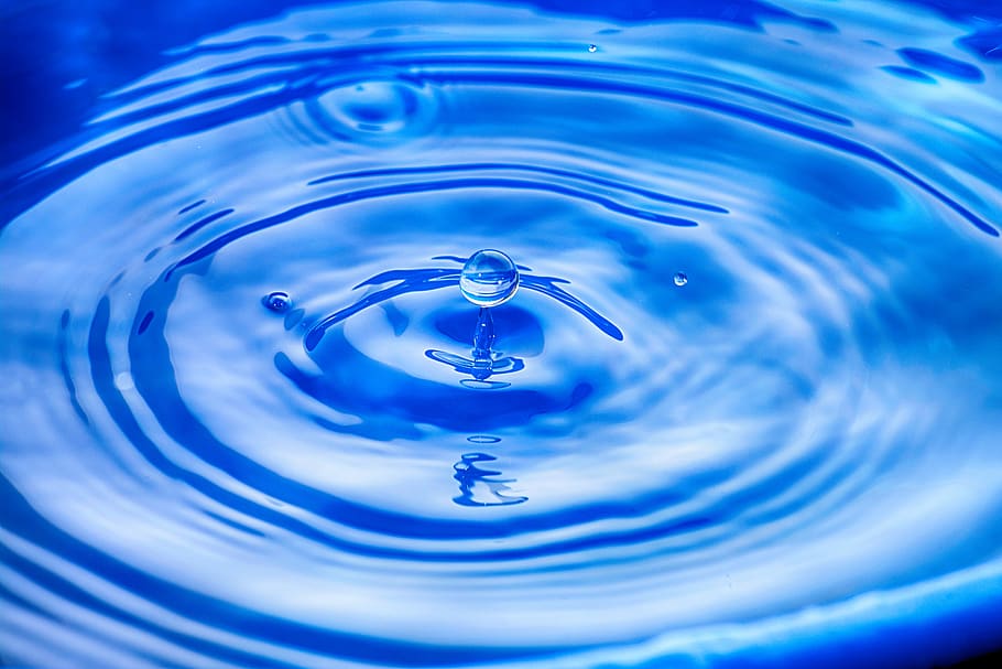 Water Ripple, blue, blur, bubble, clear, close-up, drop of water HD wallpaper