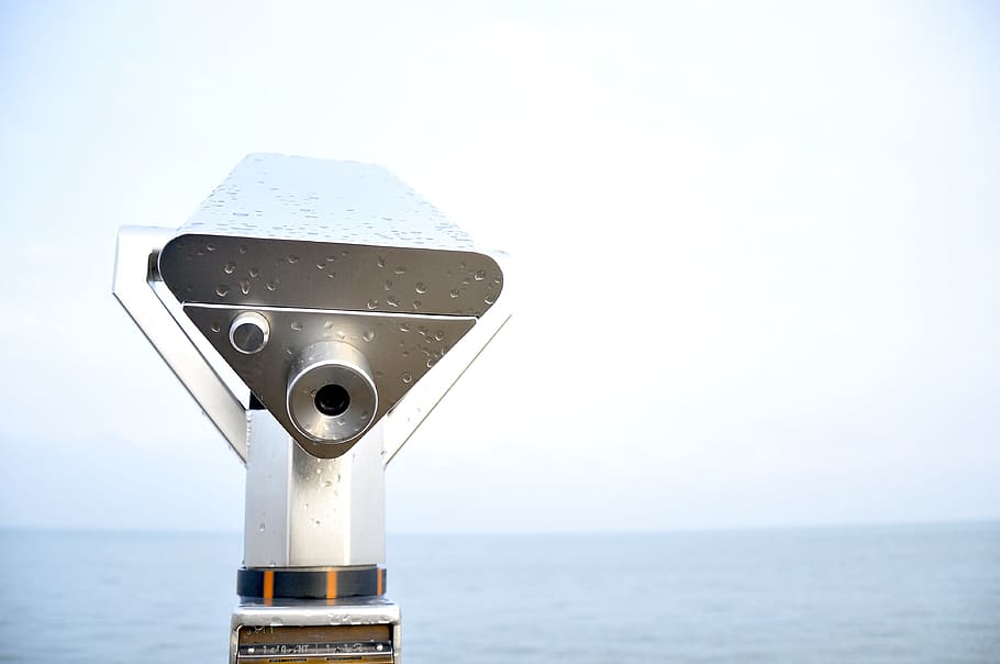 view, viewfinder, telescope, lighting, sea, water, horizon HD wallpaper