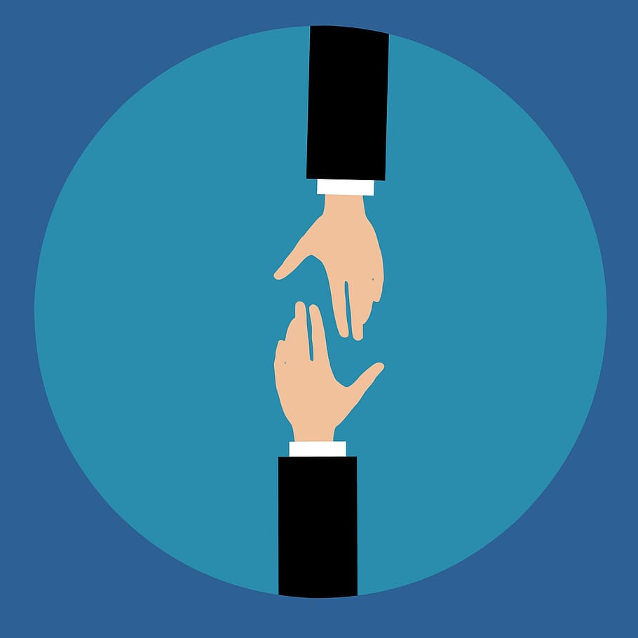 Illustration of shaking hands- two coming together in agreement HD wallpaper