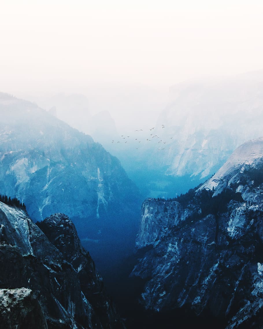 snowy mountain under cloudy sky, outdoors, nature, ice, glacier HD wallpaper