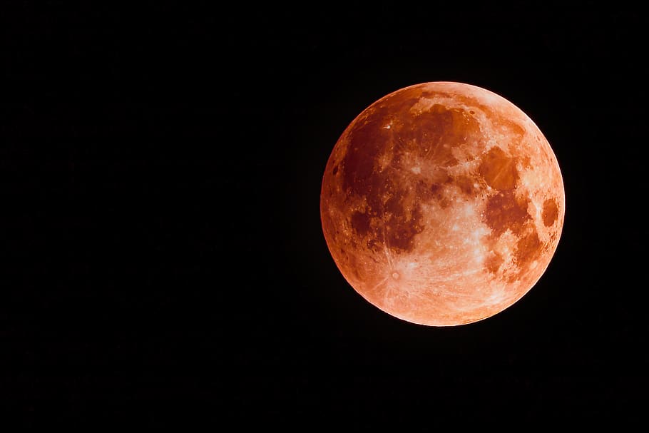 blood moon, full moon, moonlight, lunar eclipse, lighting, super moon, HD wallpaper