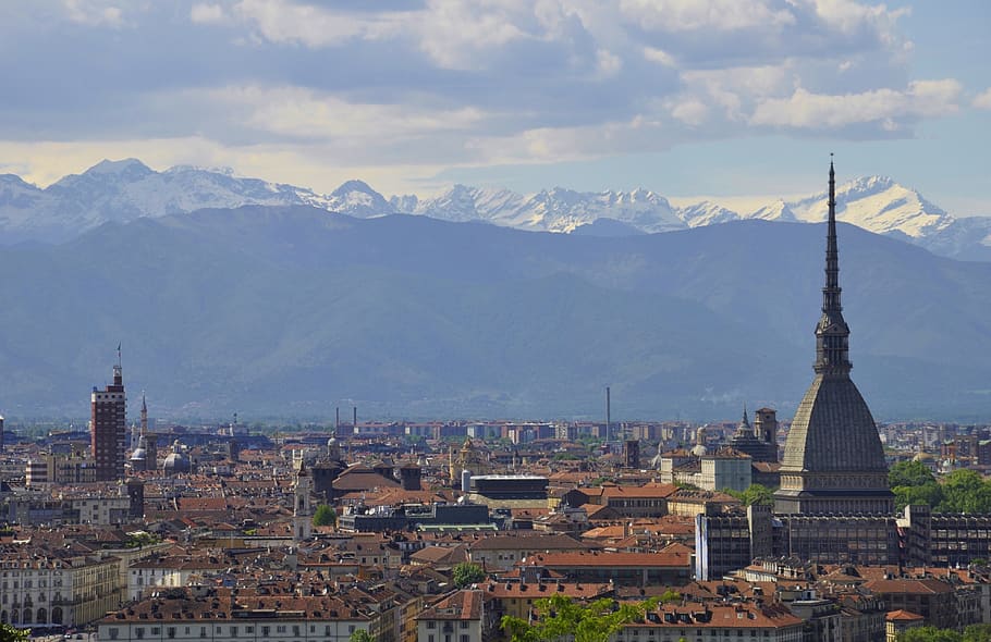 torino, panoramic, big city, architecture, travel, horizon, HD wallpaper