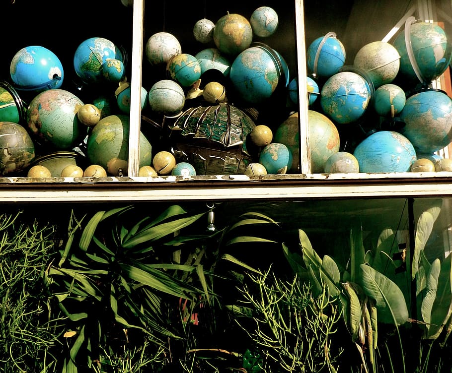 maps, nature, globe, planet, plant, window, old, sustainble HD wallpaper
